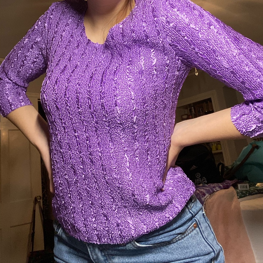 superb purple POPCORN TOP!!! Y2K